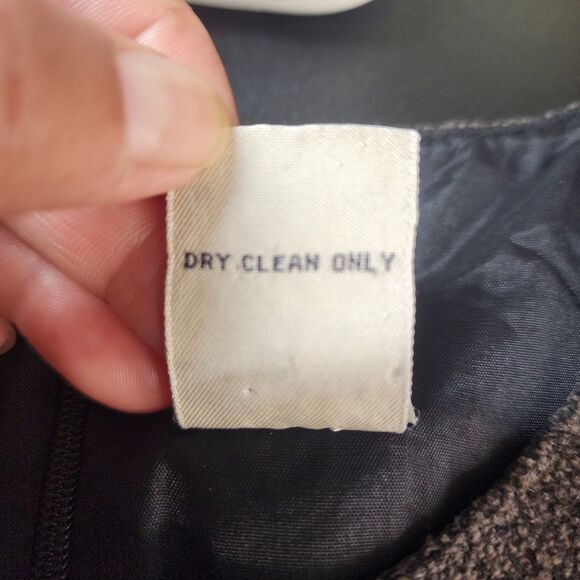 GAP Wool Blend Trapeze Mini Dress L Gray 60s Mod Twiggy Sleeveless Taiwan Y2K - Picture 5 of 7